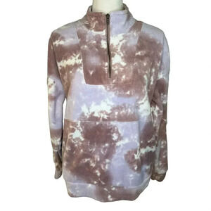 NEW Hippie Rose Women’s Large Quarter-Zip Pink‎ Sherpa Sweatshirt NWT